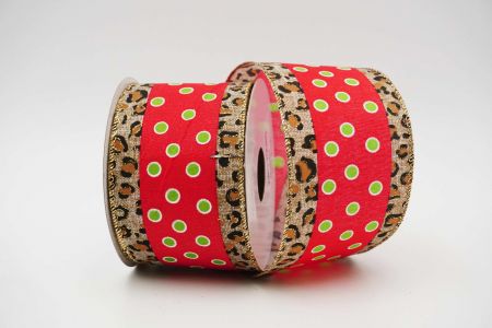Leopard Print Wired Ribbon_KF6591G-7_Red